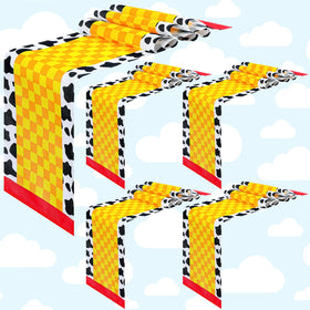 Windkream cartoon table runner 4pc pack adds playful décor to birthday tables.