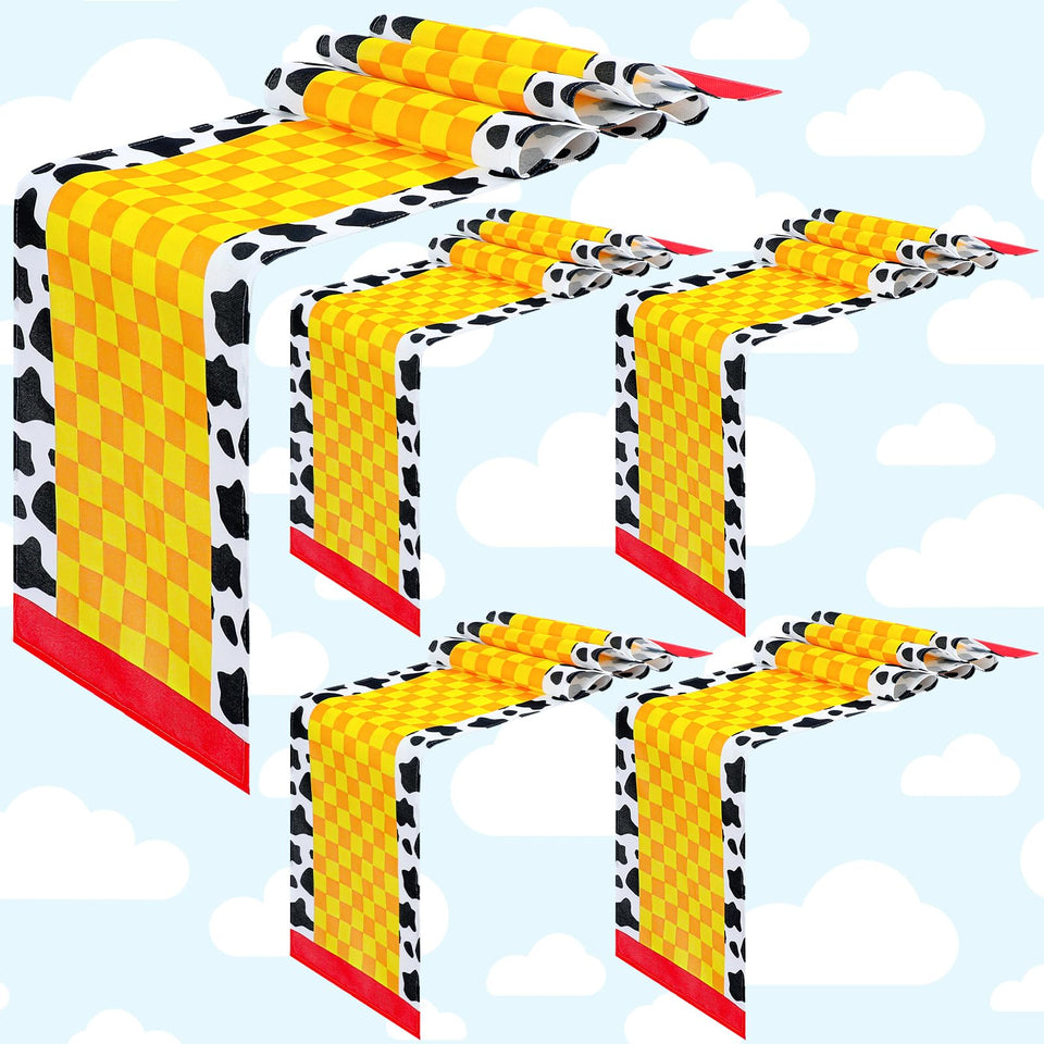 Windkream cartoon table runner 4pc pack adds playful décor to birthday tables.