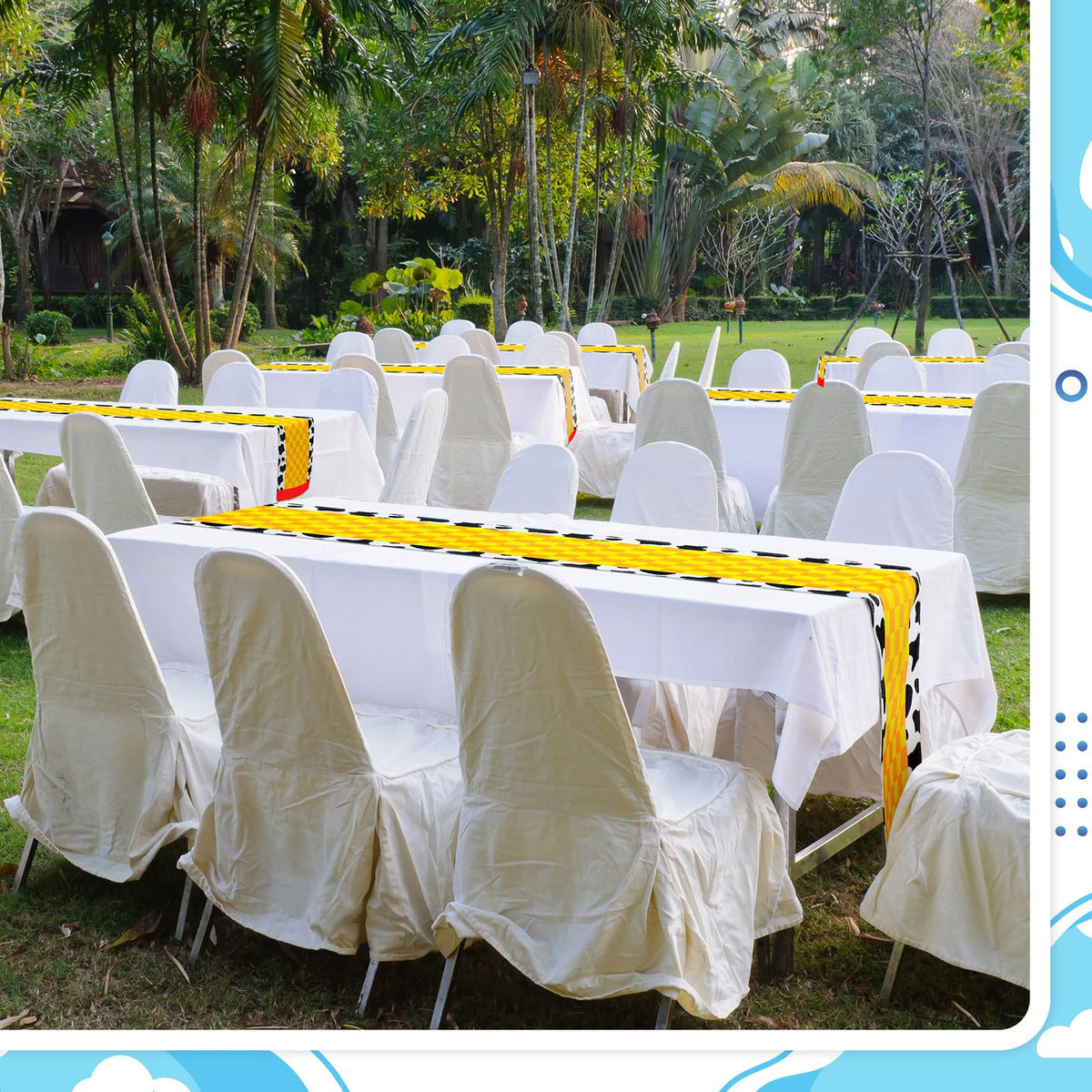 Windkream cowboy-themed table runners suit cowboy birthday parties and rustic celebrations.
