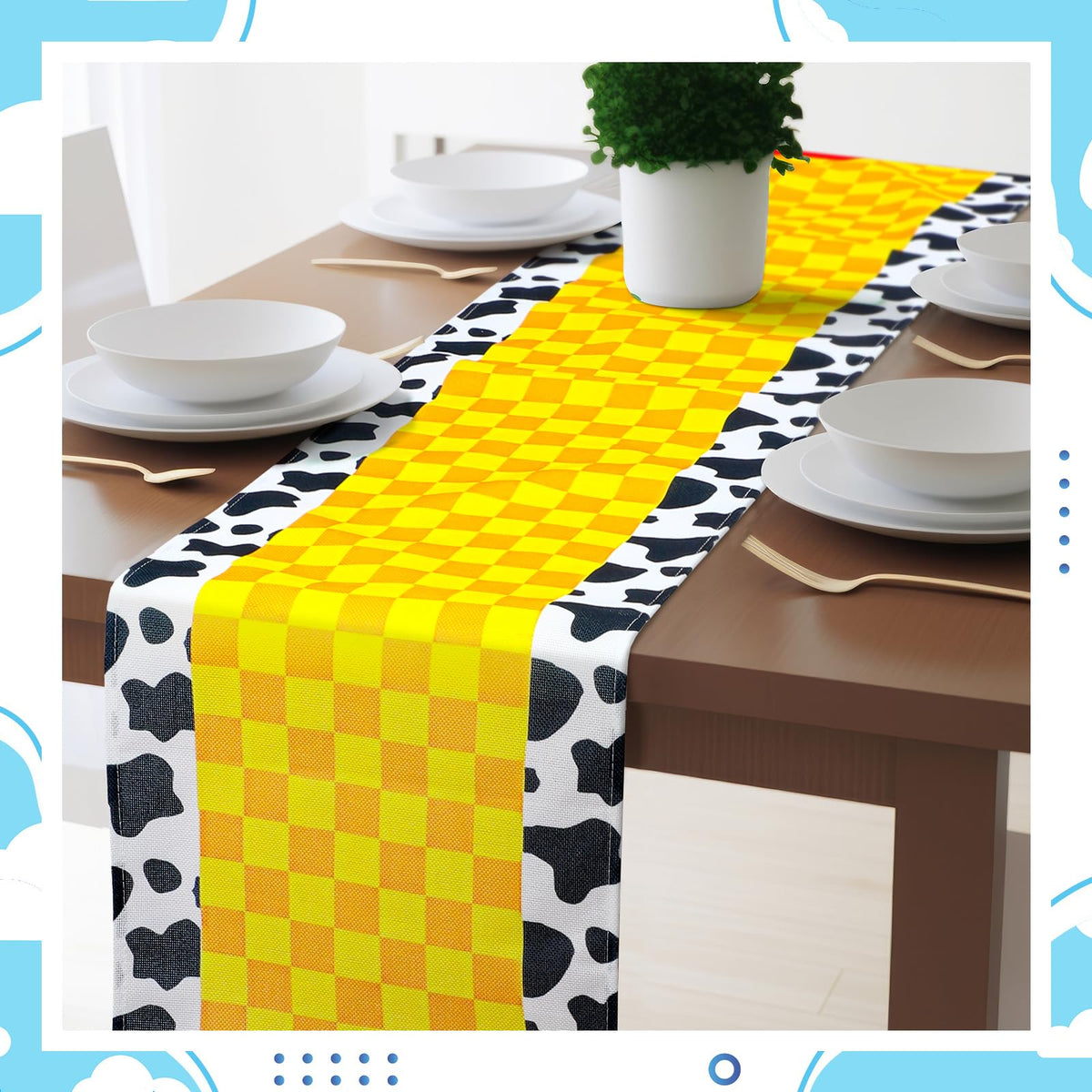 Windkream easy-clean table runners wash by hand or machine.