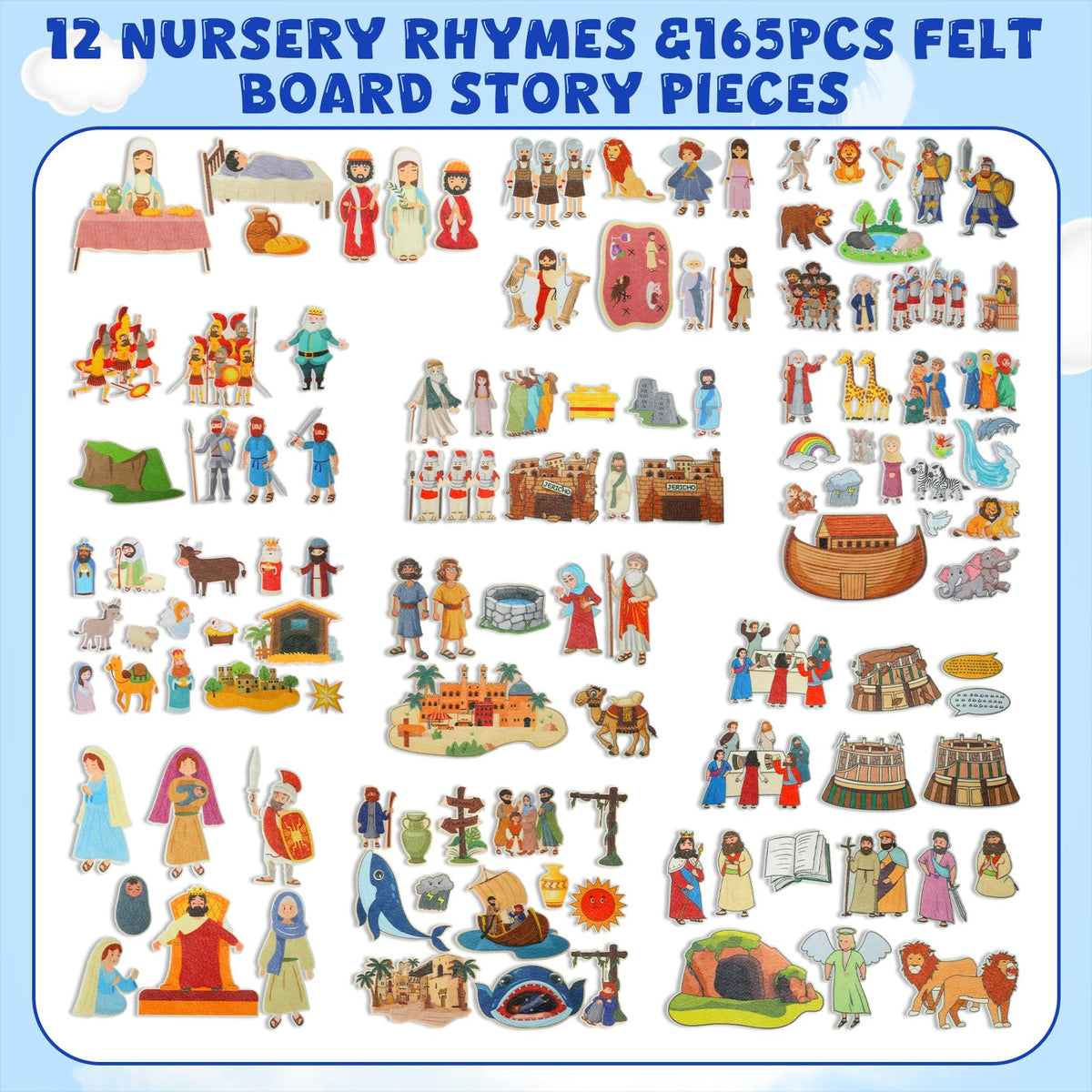 Windkream felt animals and Bible figures for engaging preschool storytelling