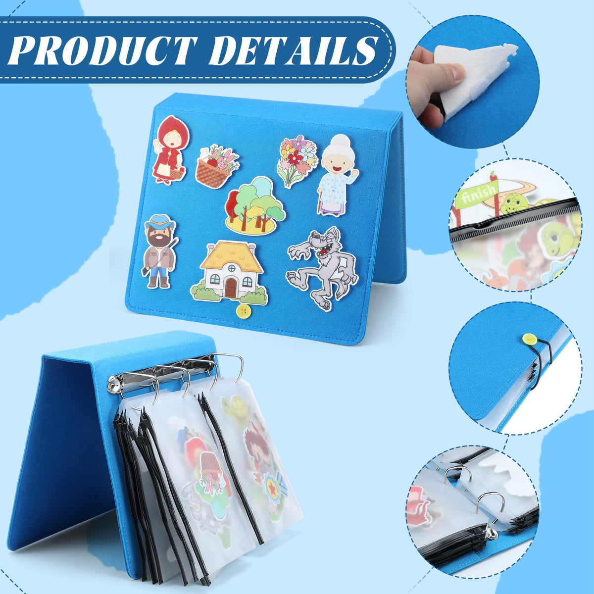 Windkream transparent pockets help organize each story for quick setup.