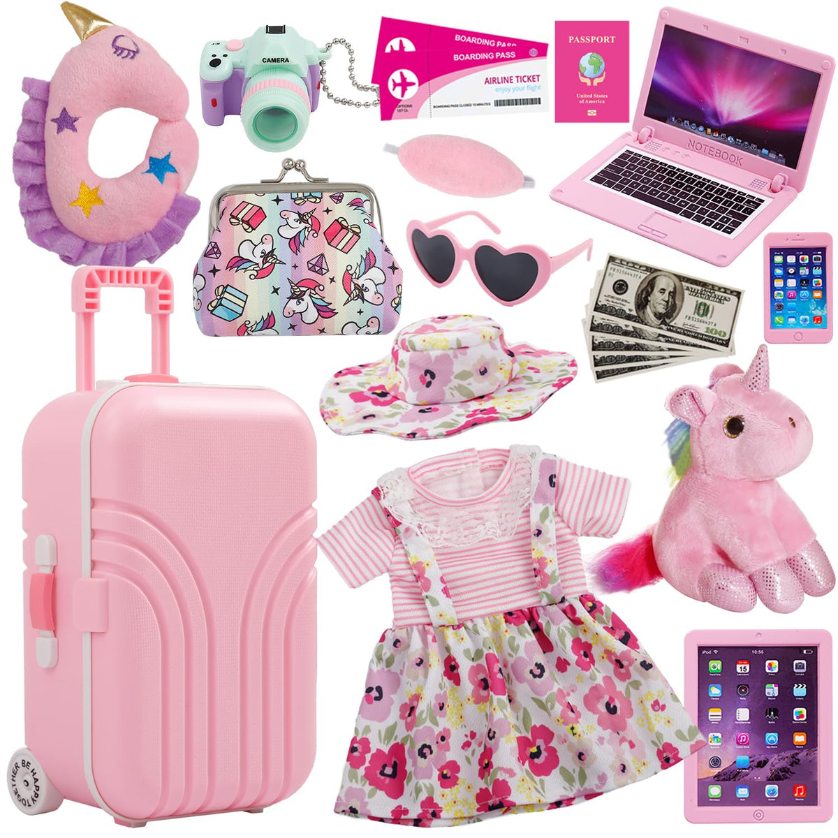Windolls 18-inch doll travel case with wheels for easy pretend play on the go.
