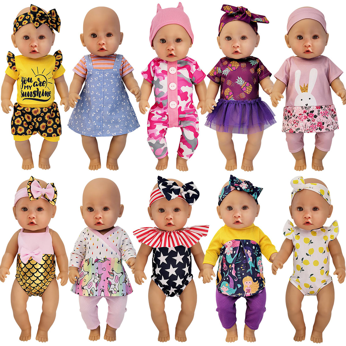 Windolls doll outfits 14-16 inch set for imaginative dress-up and playtime