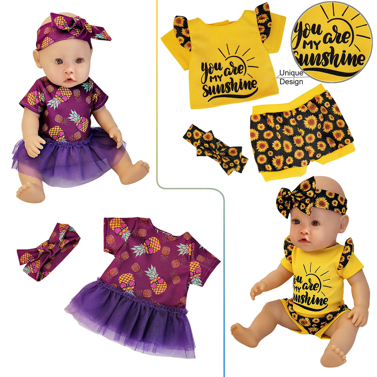 Windolls mermaid-pattern doll dress supports playful role-play and colorful outfits