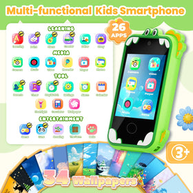 Windpaint Kids Phone Green educational games expand early literacy and math skills.