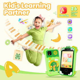 Windpaint Kids Phone Green music piano and painting tools foster creativity.