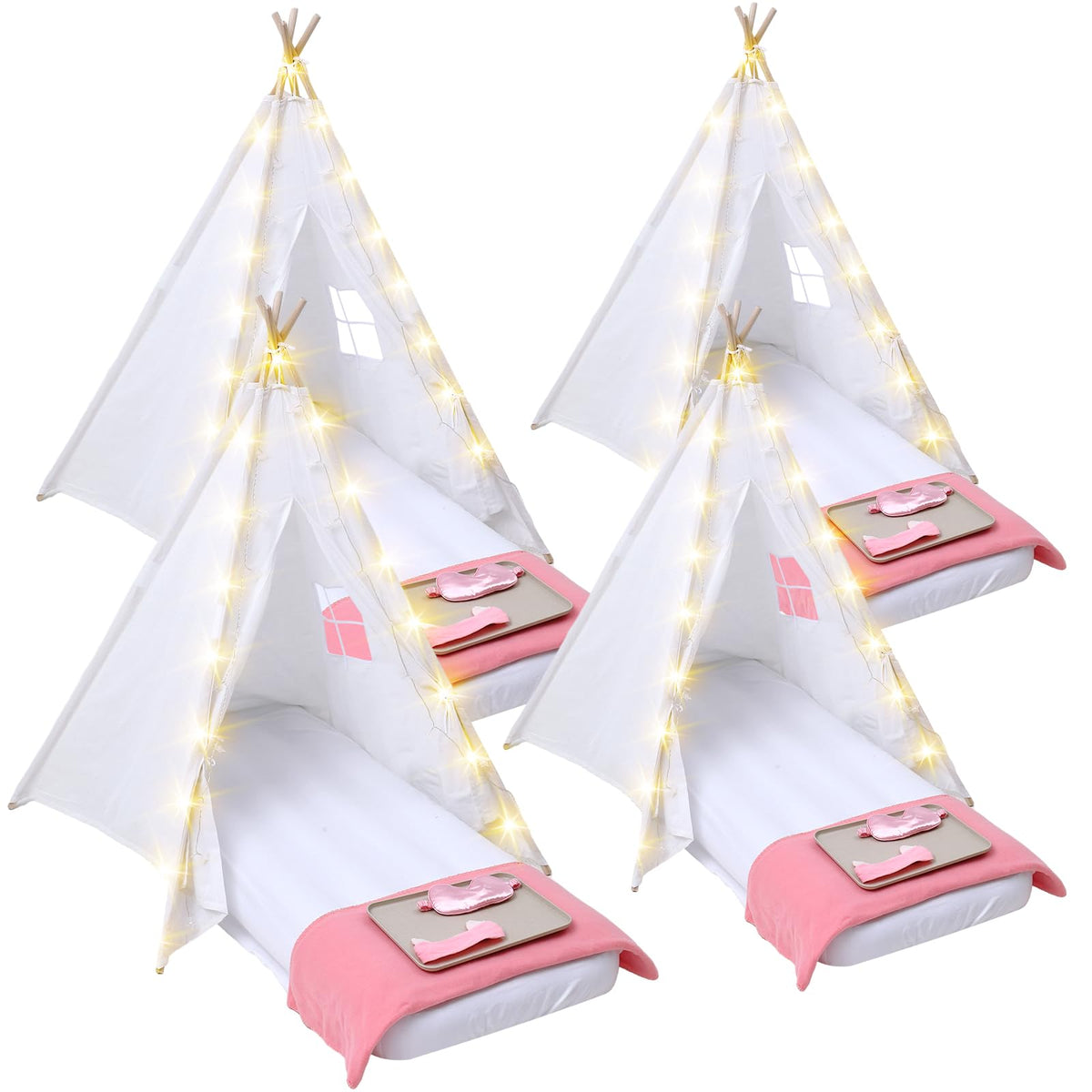 Windyun kids teepee tents with easy assembly for sleepovers.