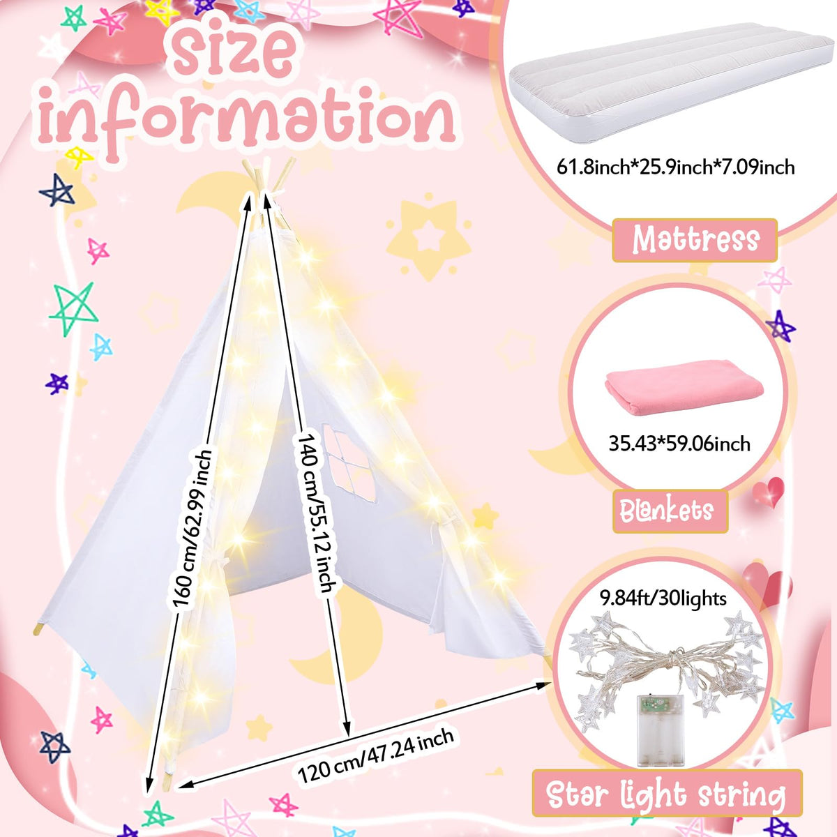 Windyun pink bedding and fitted sheets add cozy corners.