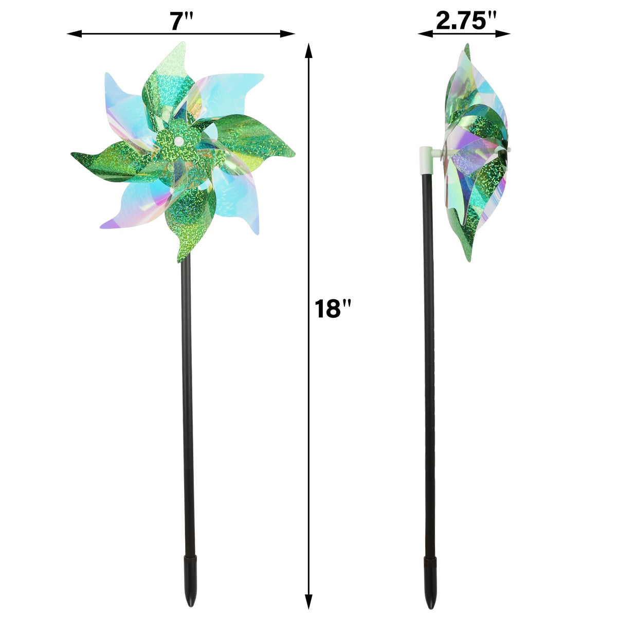Winemana bird-deterrent wind spinners brighten patios while protecting plants and soil