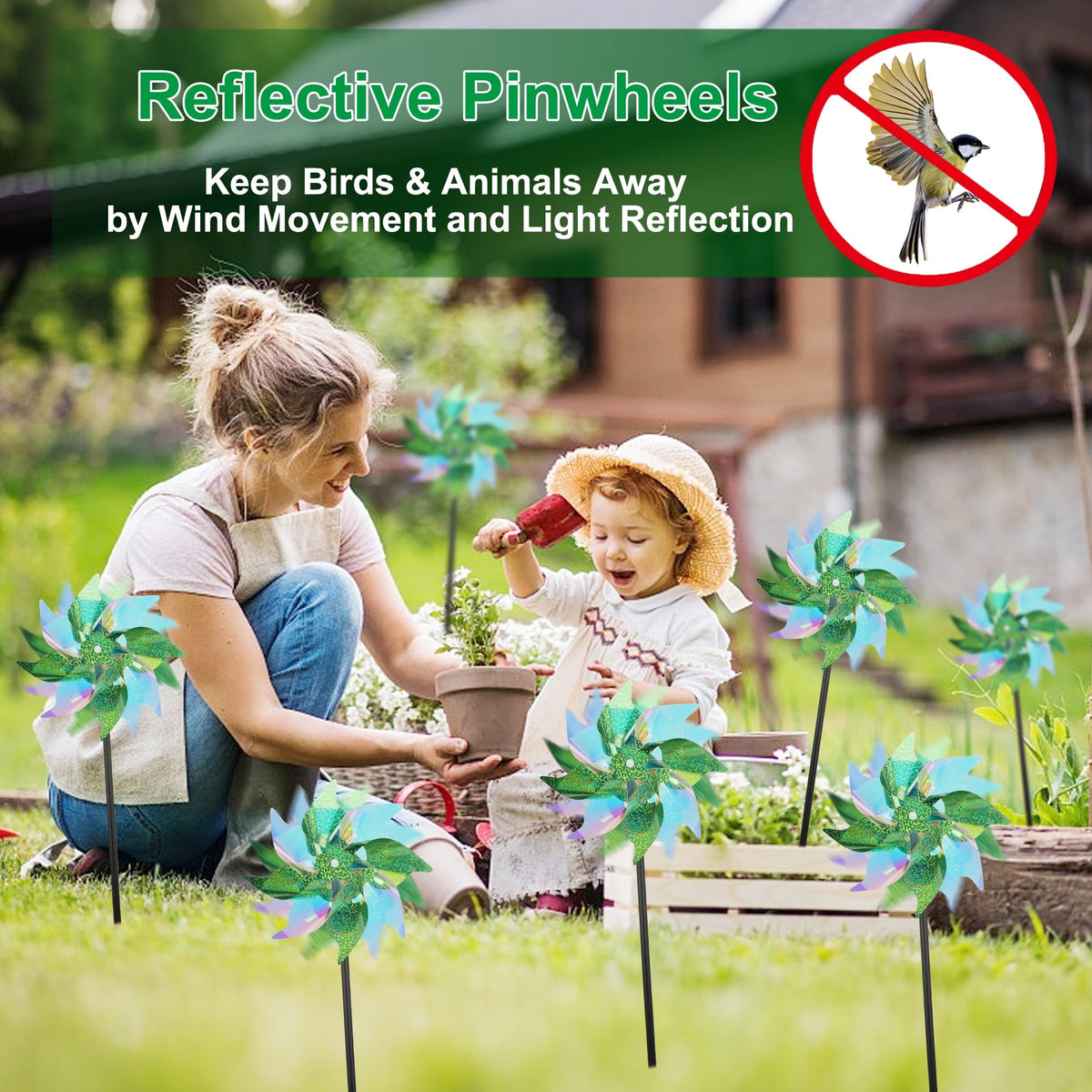 Winemana garden pinwheels assembled for yard decor and movement