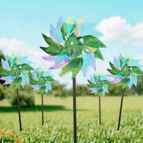 Winemana lawn and patio pinwheels as decorative deterrents
