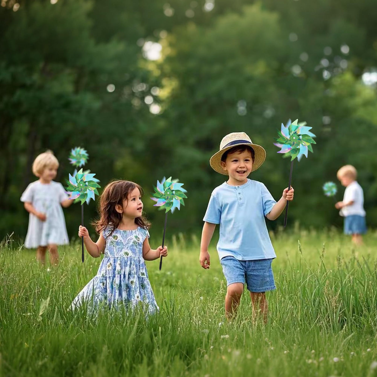 Winemana sunlit pinwheels reflect light to keep birds at bay