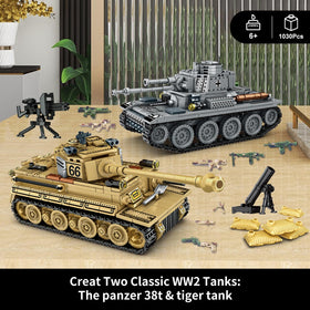 WINGIFT Tiger tank model assembly shows detailed tracks for collector-grade display.