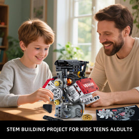 WINGIFT V8 engine model kit showcasing piston movement and mechanical insight