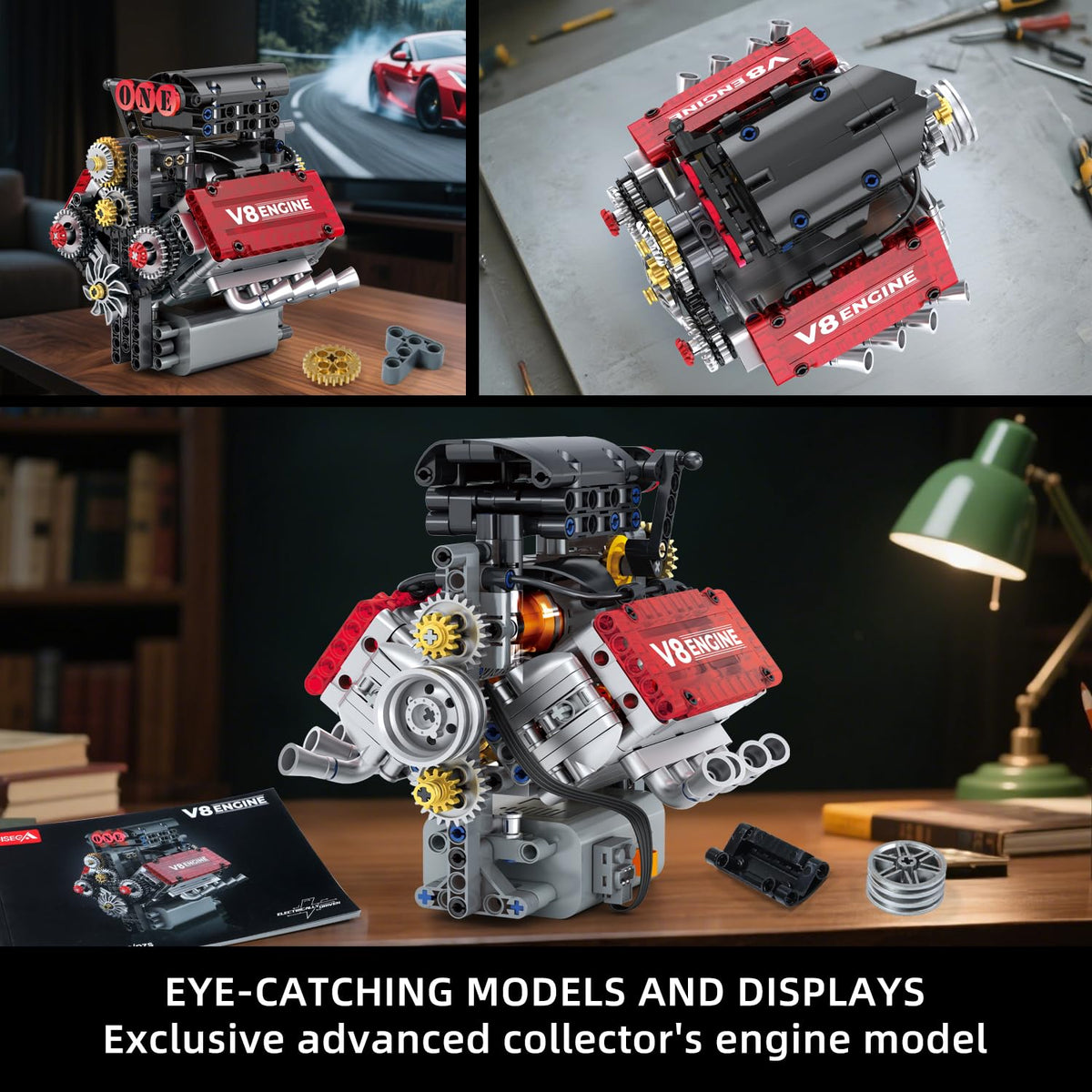 WINGIFT V8 engine kit reveals valve train and turbo components for curious minds