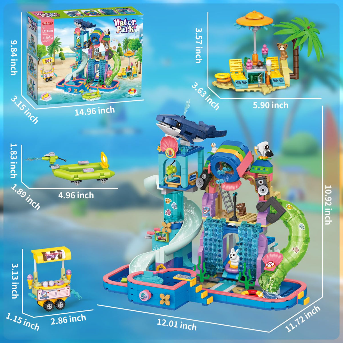 Wingift musical note decor adds whimsy to pool party scenes.