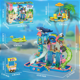 Wingift musical note decor adds whimsy to pool party scenes.