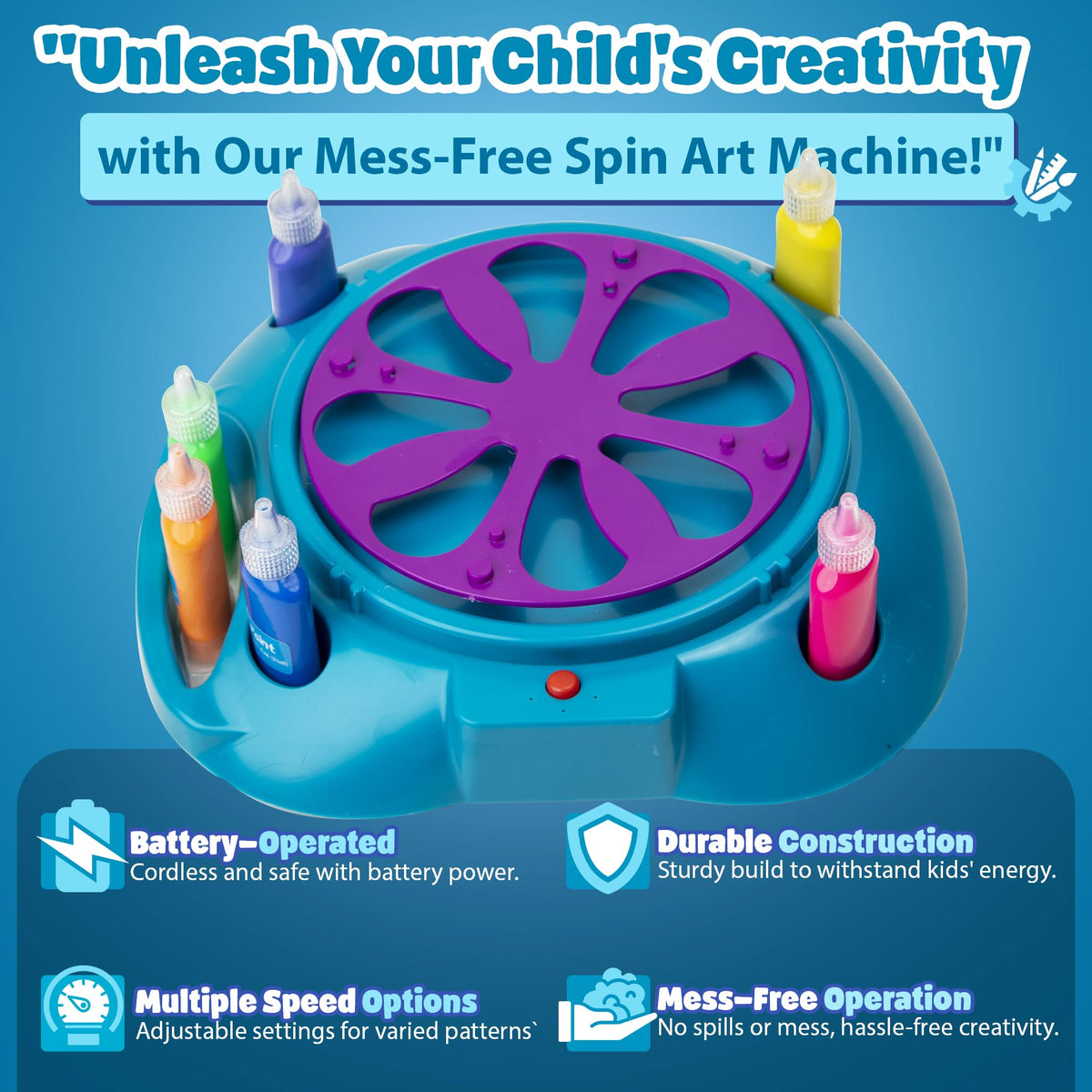 Wings Giant oil pastels provide rich lines for layered spin art designs.