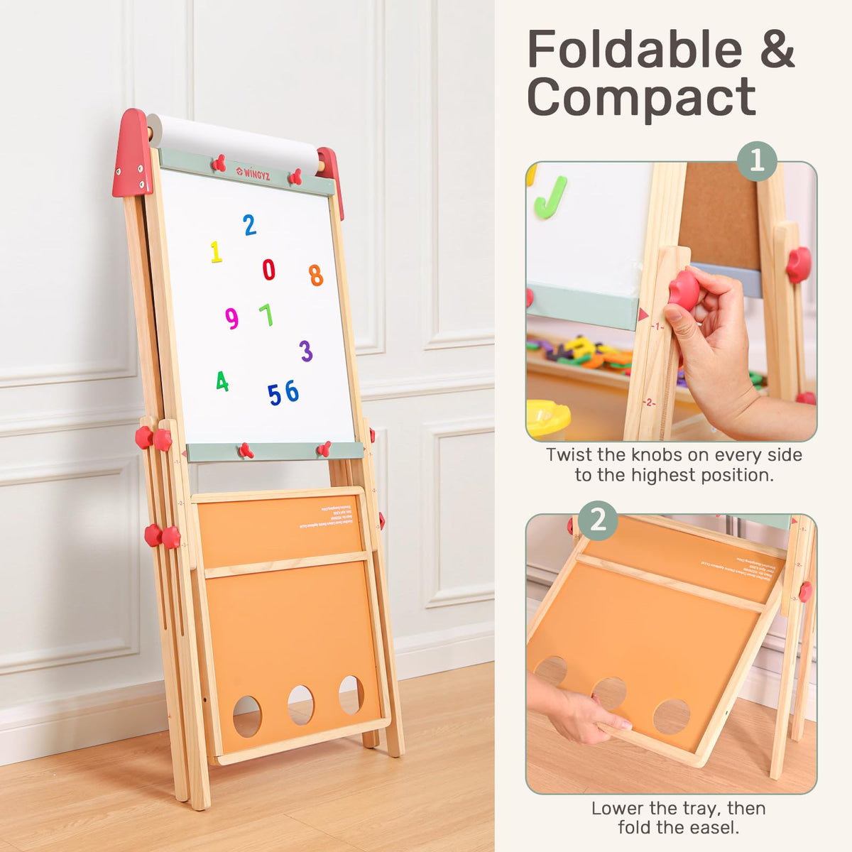 WINGYZ easel set up in a living room supports family art time