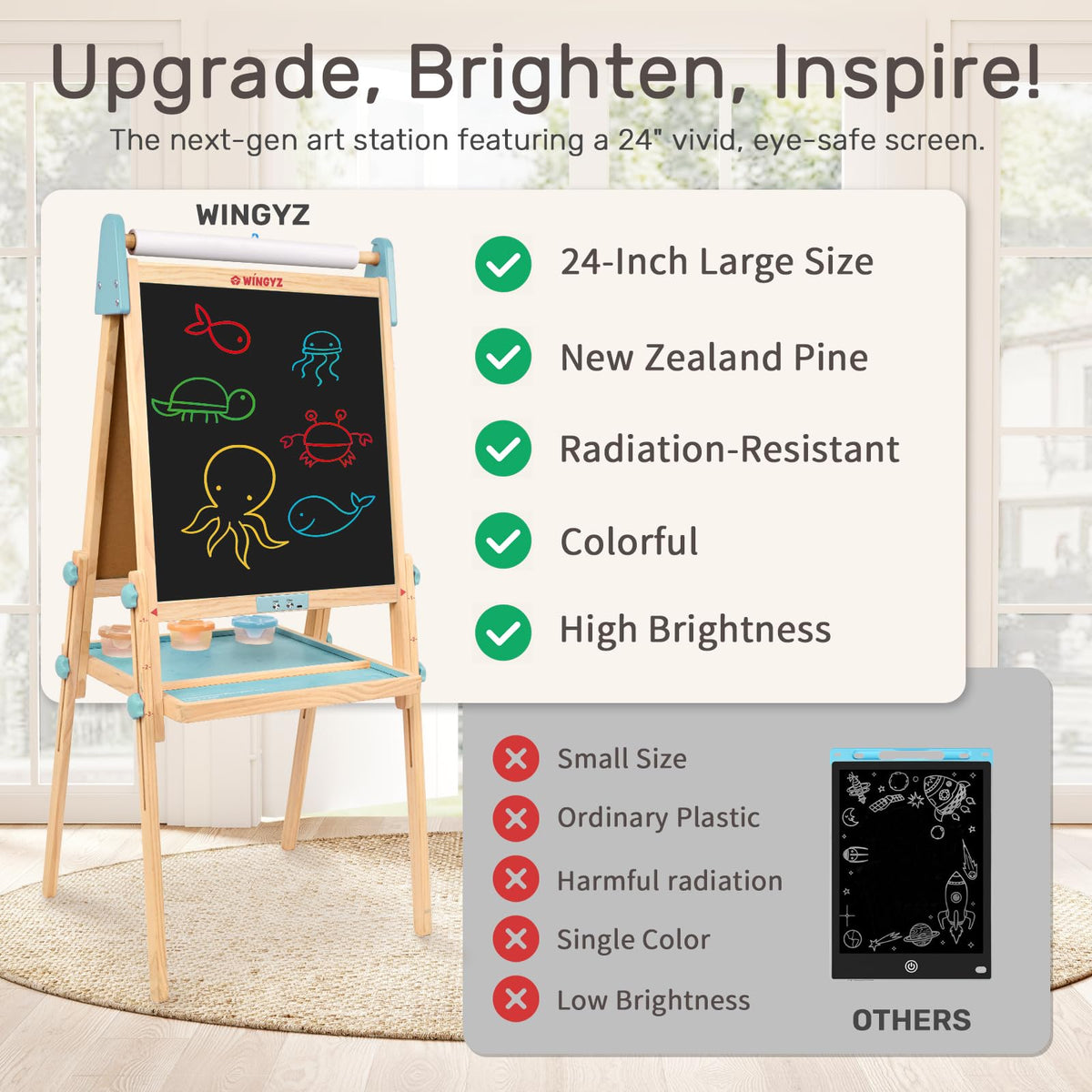 WINGYZ folding wooden frame for compact storage after play