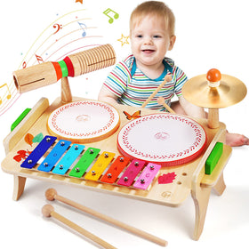 Wingyz Kids Drum Set 7-in-1 on-table assembly for early music exploration.