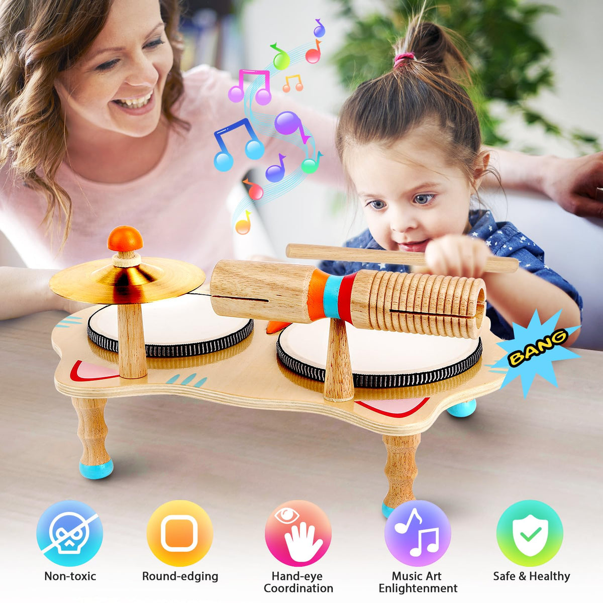 WINGYZ Kids drum set features bright cymbal for engaging, joyful percussion sessions.