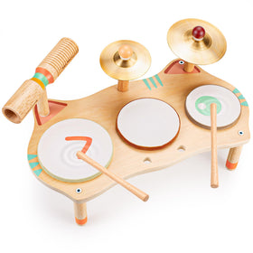 WINGYZ Kids drum set for toddlers with three drums and two cymbals for early rhythm exploration.