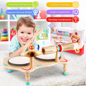 WINGYZ Kids drum set with two drums supports early rhythm and coordination development.