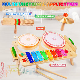 Wingyz drum set with xylophone fosters rhythm and color recognition.