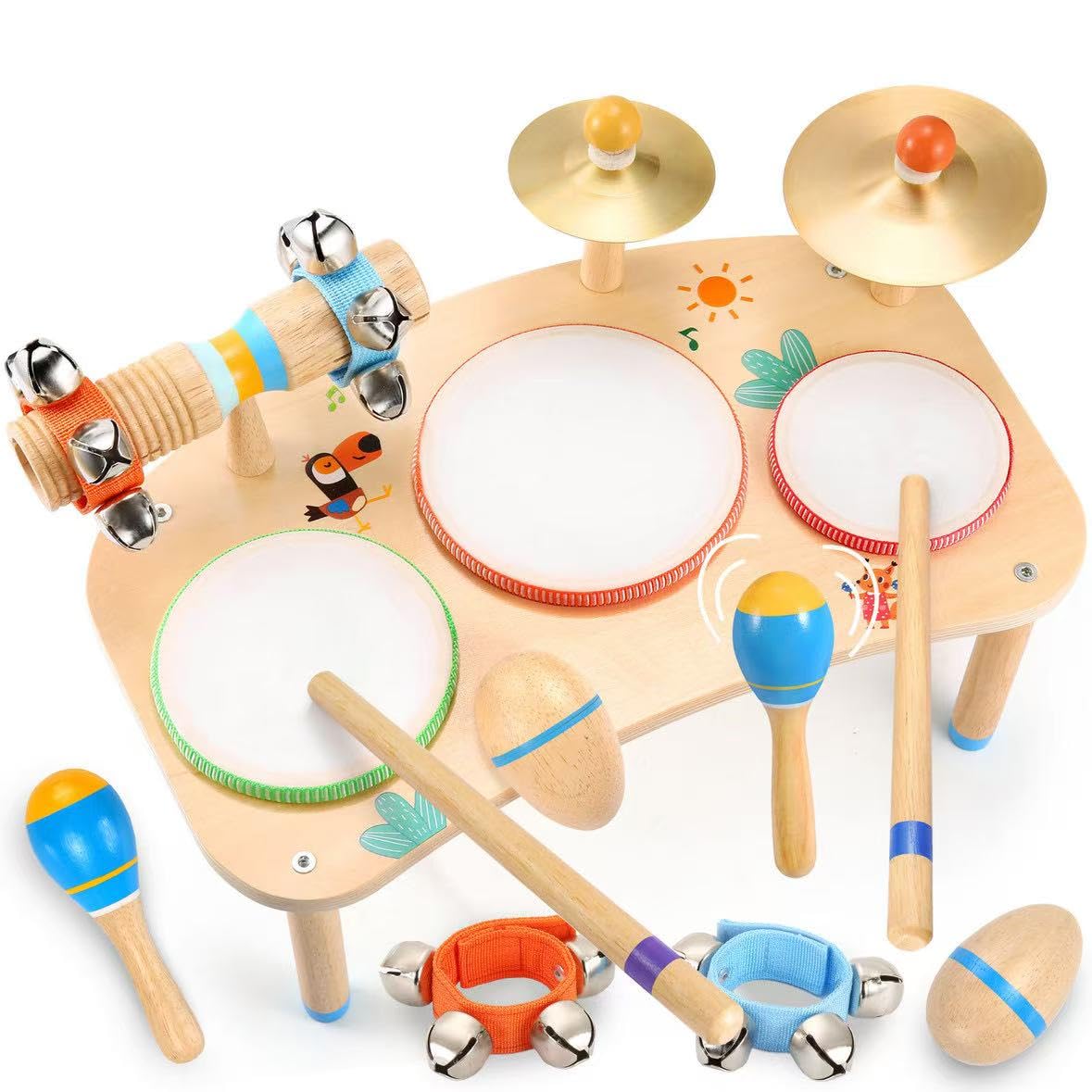 WINGYZ toddler drum set in assembly stage for easy setup and exploration.