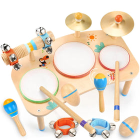 WINGYZ toddler drum set in assembly stage for easy setup and exploration.
