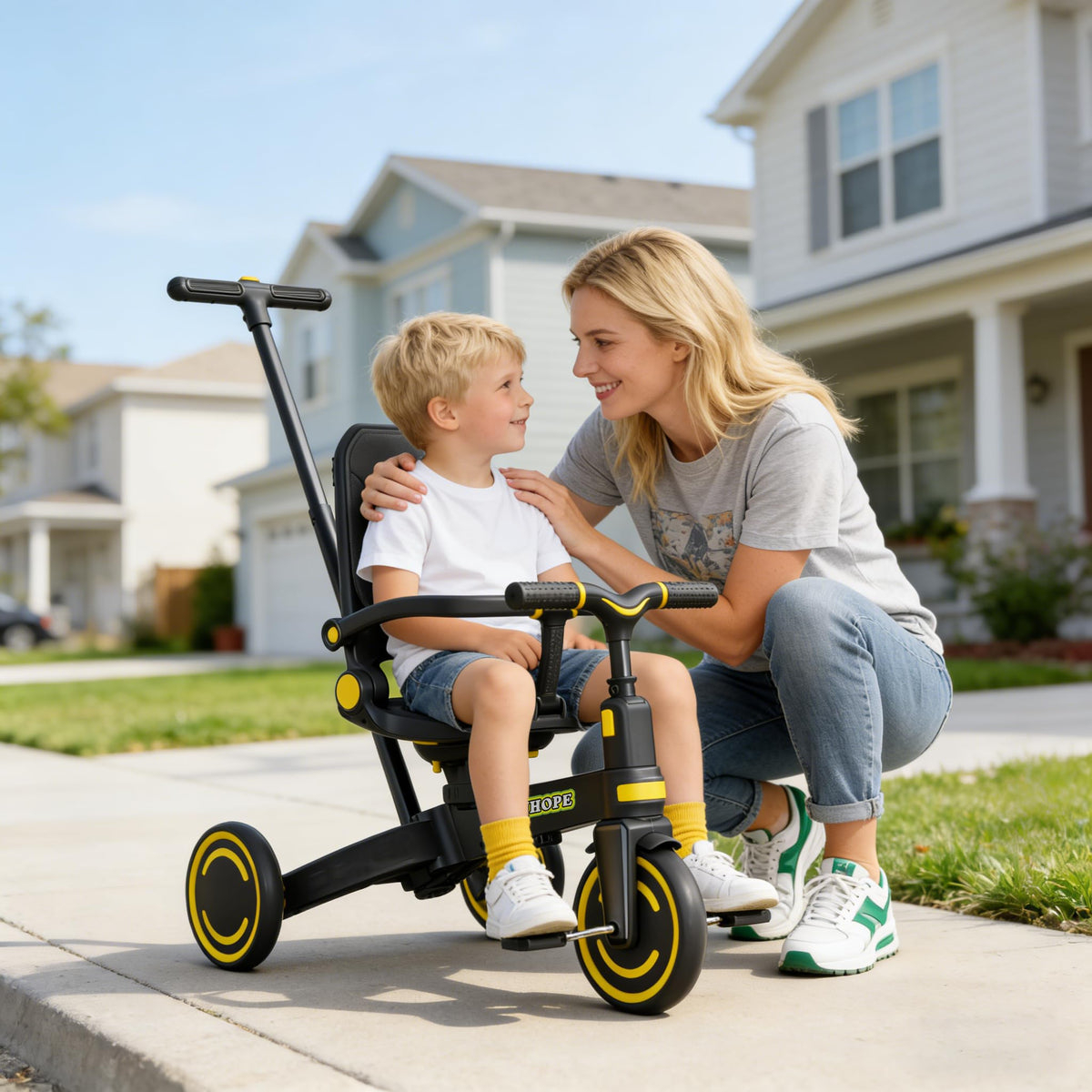 Win Hope gift-ready black tricycle ideal for birthdays and holidays.