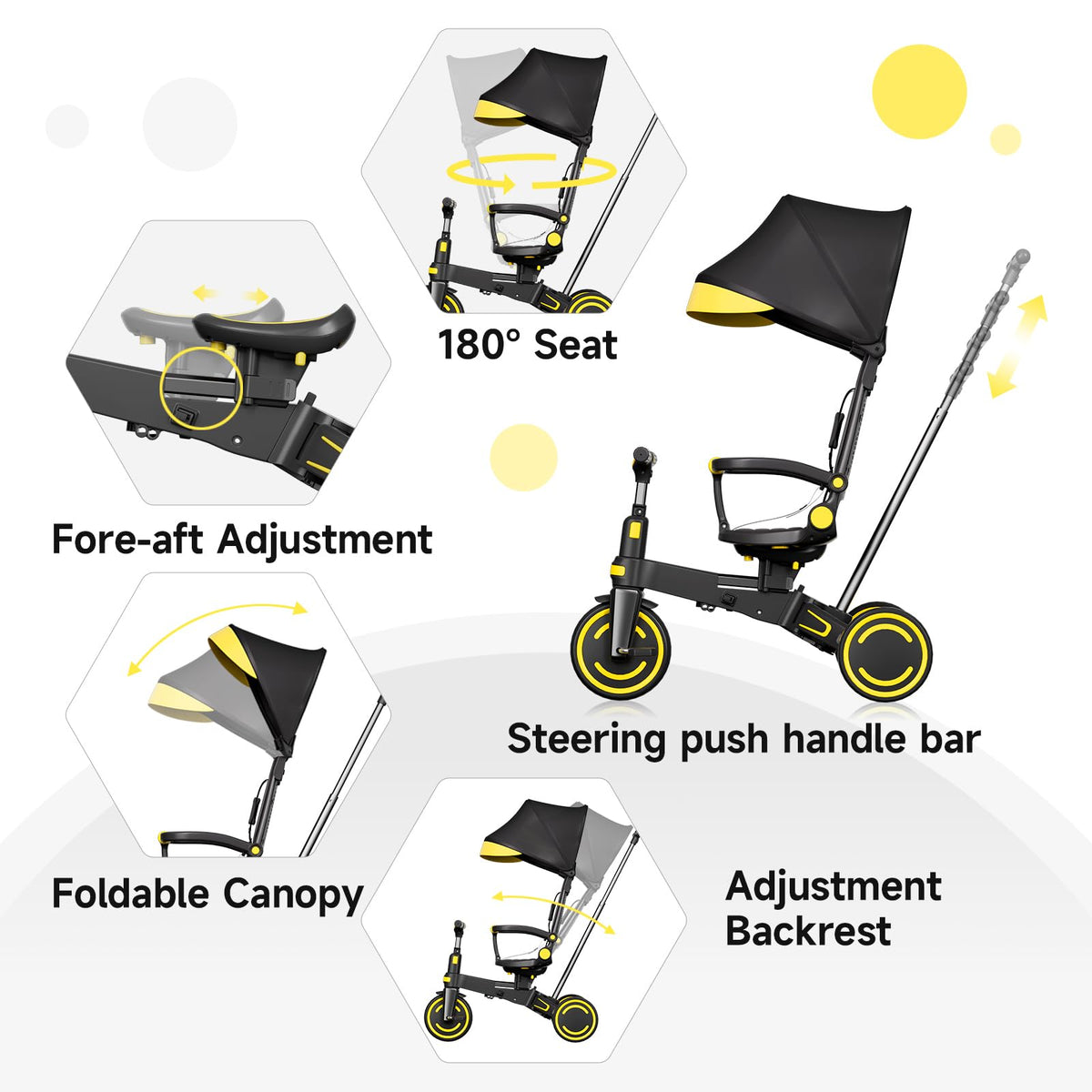 WinHope large PU wheels provide steady grip on varied surfaces.