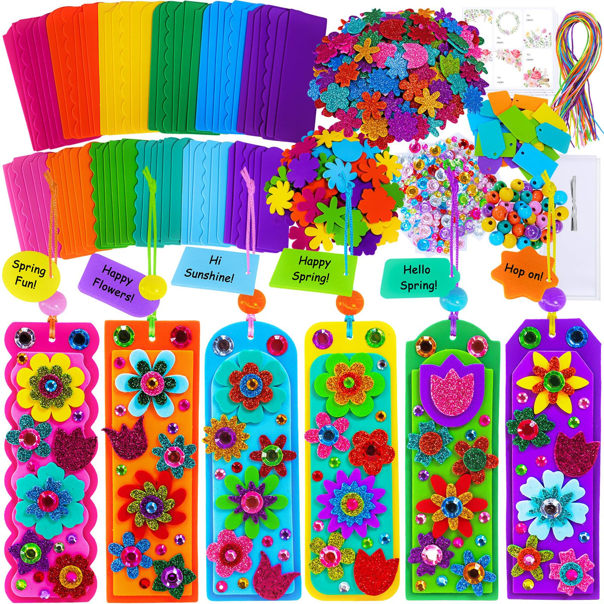 Winlyn 36-sets flower crafts kit: classroom-friendly spring project visuals