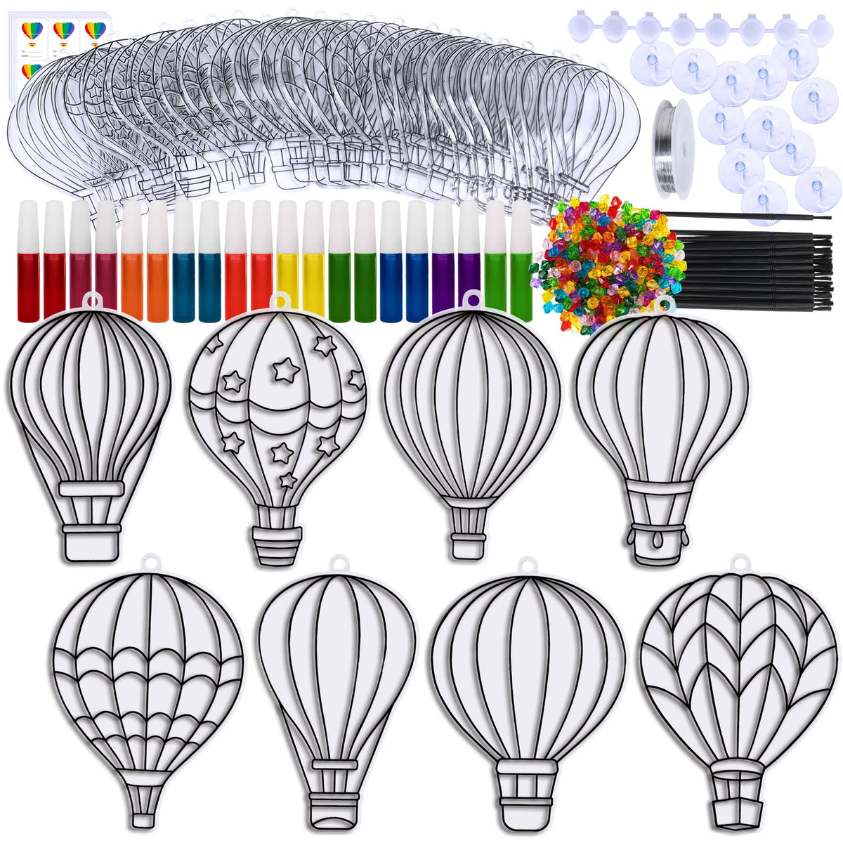 Winlyn acrylic beads 288 add texture and sparkle to finished suncatchers.