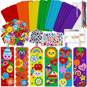 Winlyn rainbow bookmark bases with foam stickers for kids' reading rewards