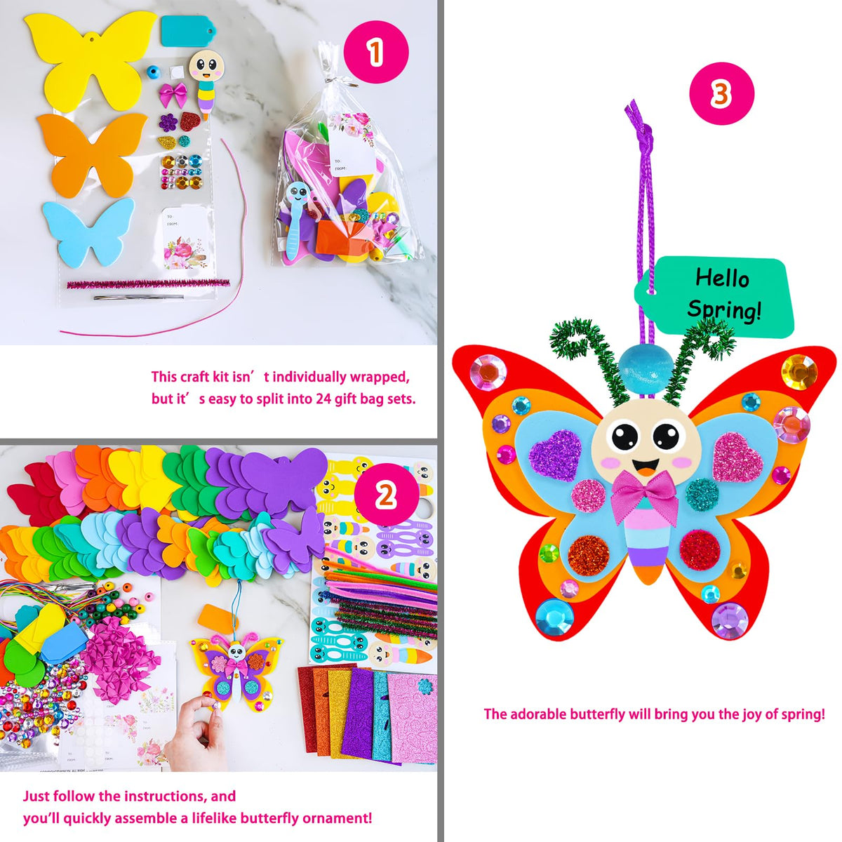 Winlyn butterfly sticker cutouts in two sizes for design options
