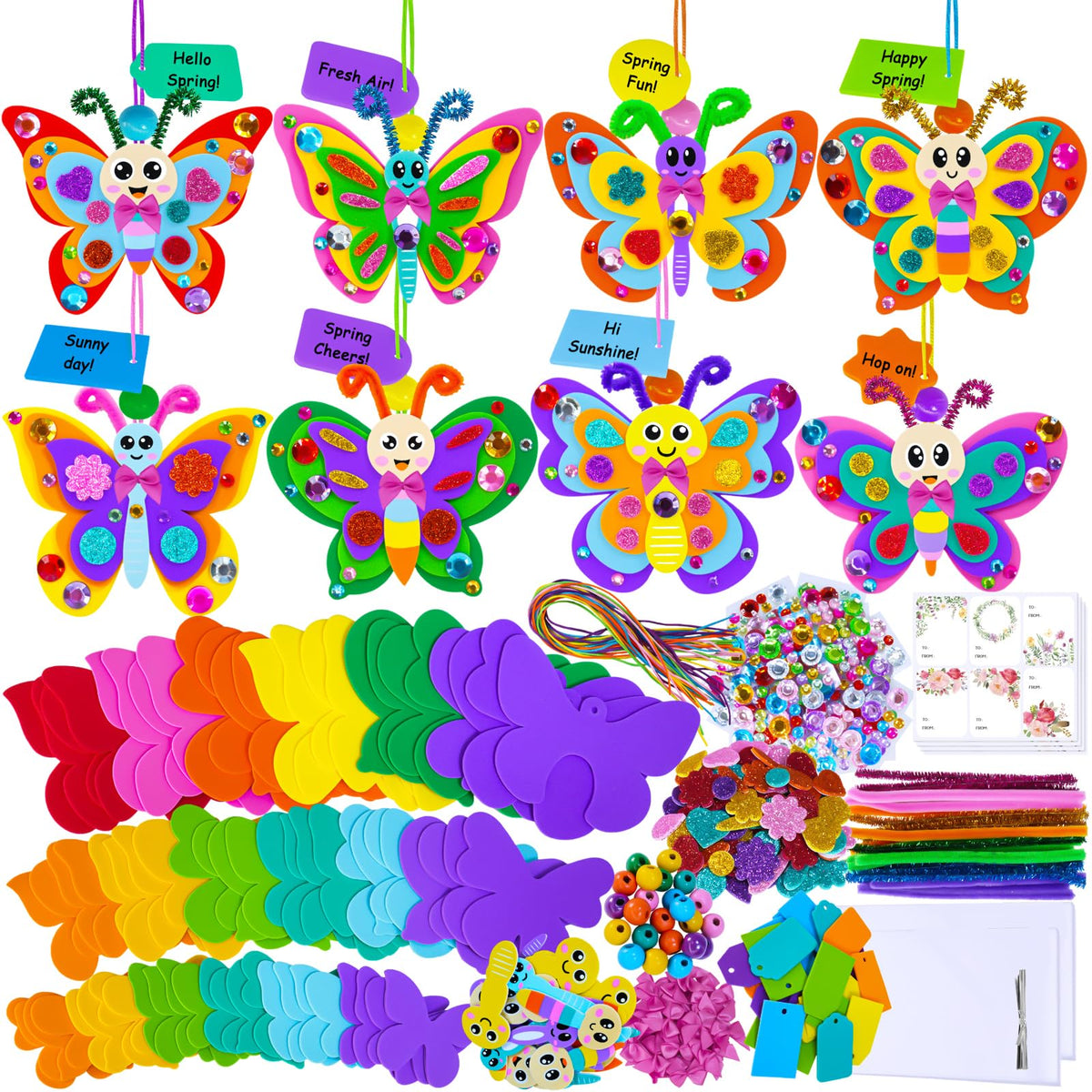 Winlyn rainbow butterfly bases; easy-to-use kids craft starter kit