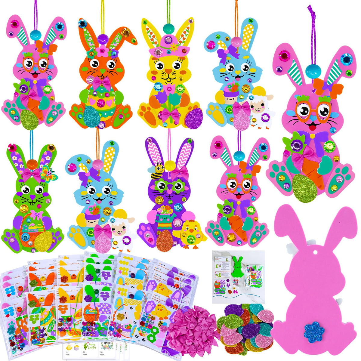 Winlyn Easter Bunny foam base for easy kid-friendly ornament crafting.