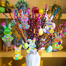 Winlyn Easter Bunny face stickers for friendly expressions on crafts.