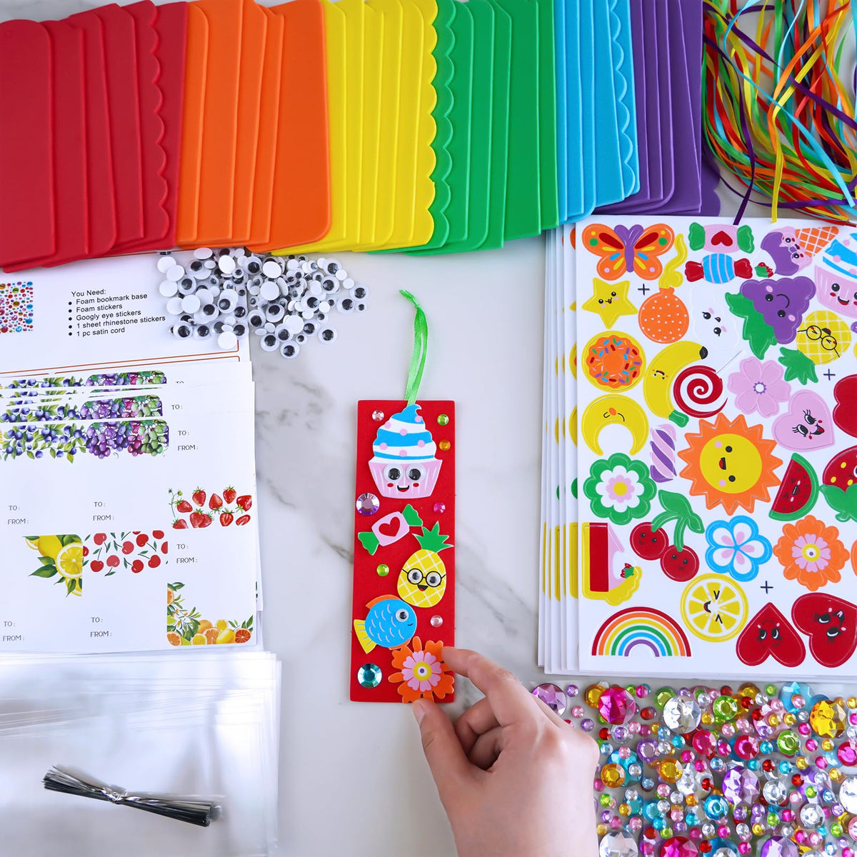 Winlyn fruit and candy foam stickers for whimsical bookmark decoration