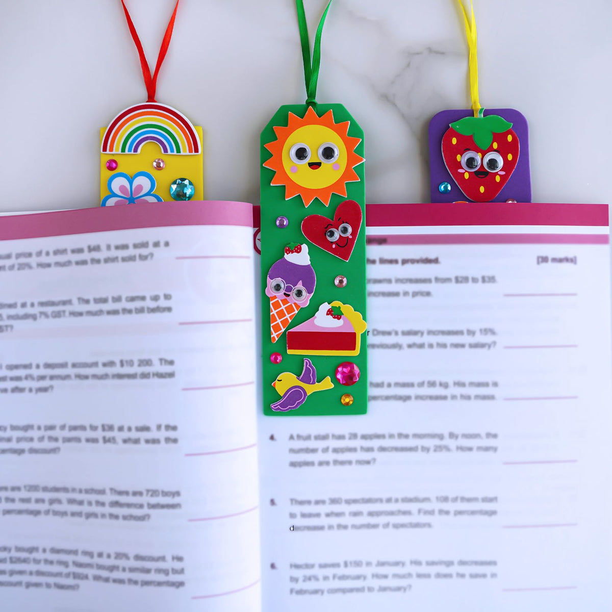 Winlyn googly eyes and rhinestones for playful bookmark embellishments