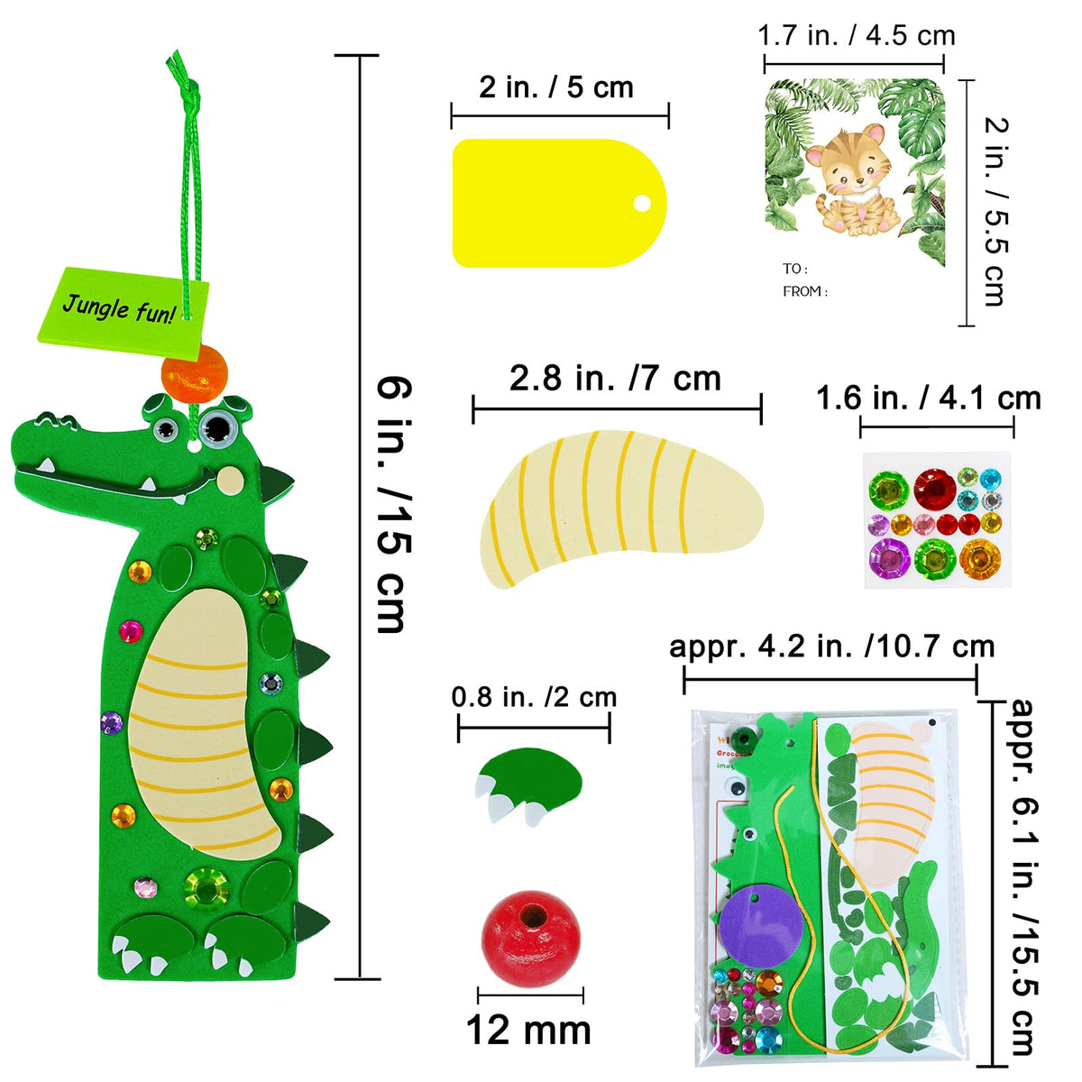 Winlyn crocodile bookmark kit with vibrant scales for lively crafts