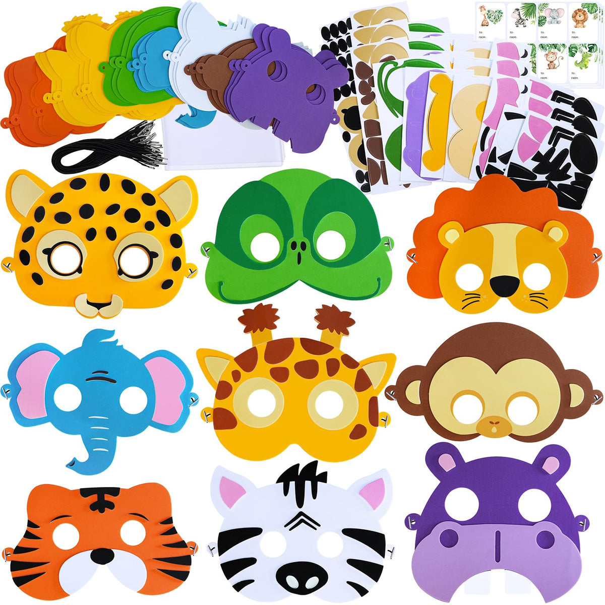 Winlyn Jungle Animal Mask base for quick craft setup and masking fun