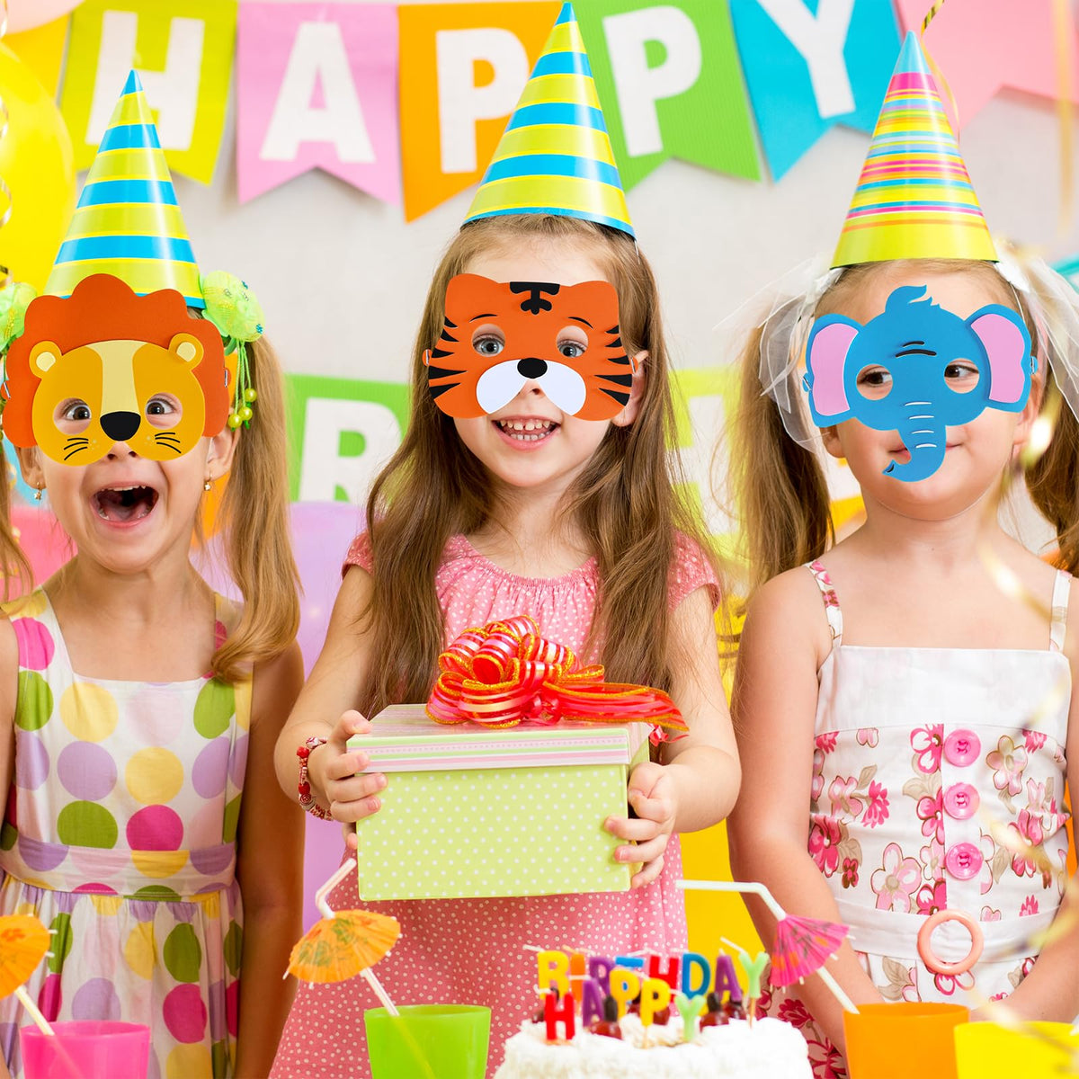 Winlyn Jungle Animal Mask foam material safe, kid-friendly crafting