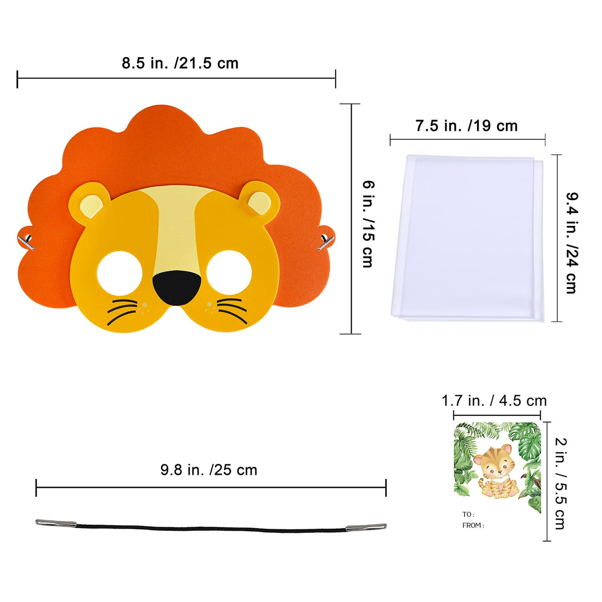 Winlyn Jungle Animal Mask gift stickers for personalized party favors