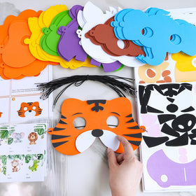 Winlyn Jungle Animal Mask sticker sheet with facial features for vibrant details