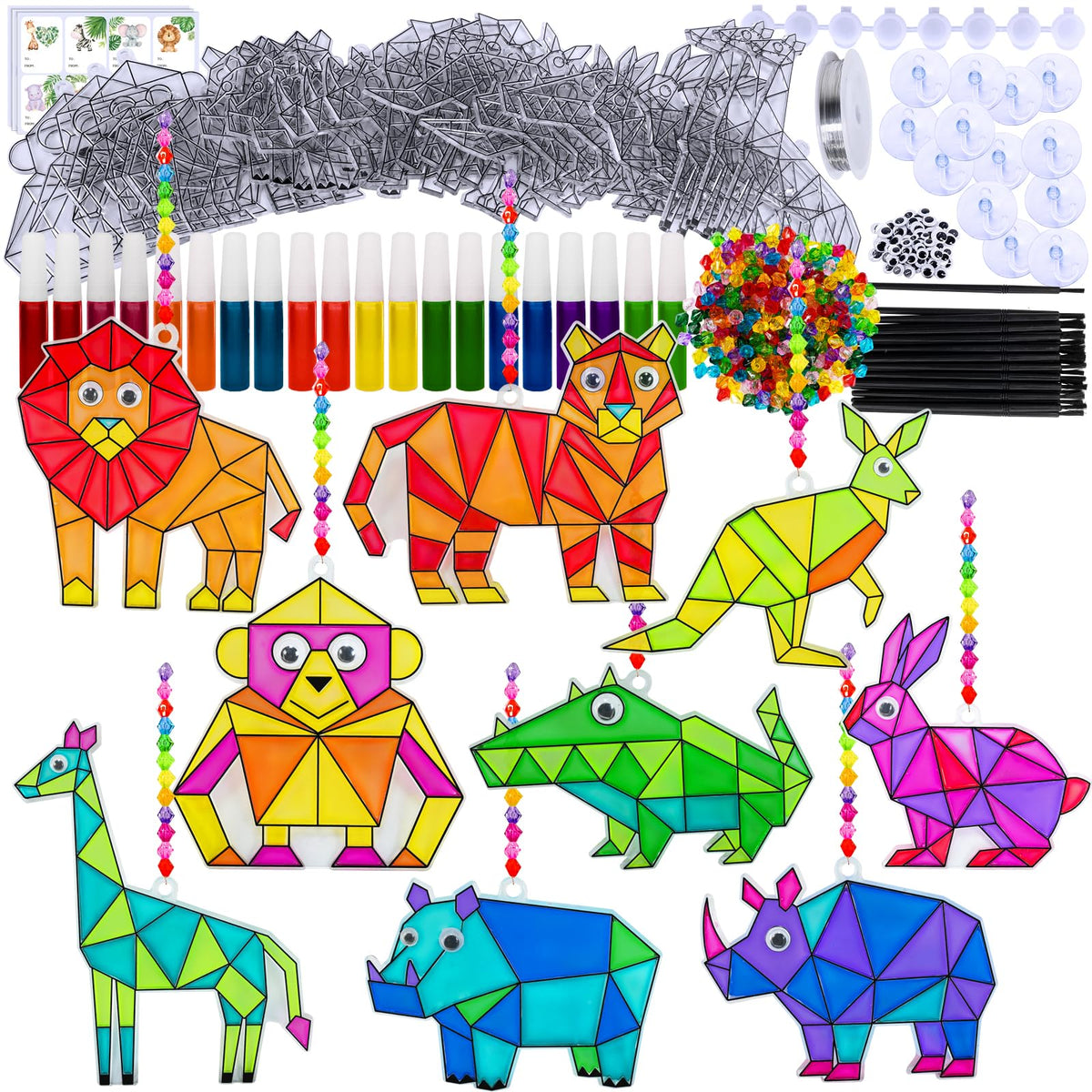 Winlyn Jungle Lion Suncatcher vibrant window art for sunny classrooms and bright home décor
