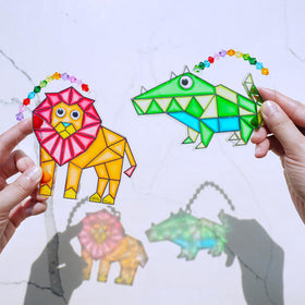 Winlyn Jungle Tiger Suncatcher bold colors glow in sunlight for kids art projects